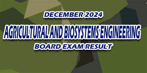 Agricultural and Biosystem Engineering Board Exam Result .